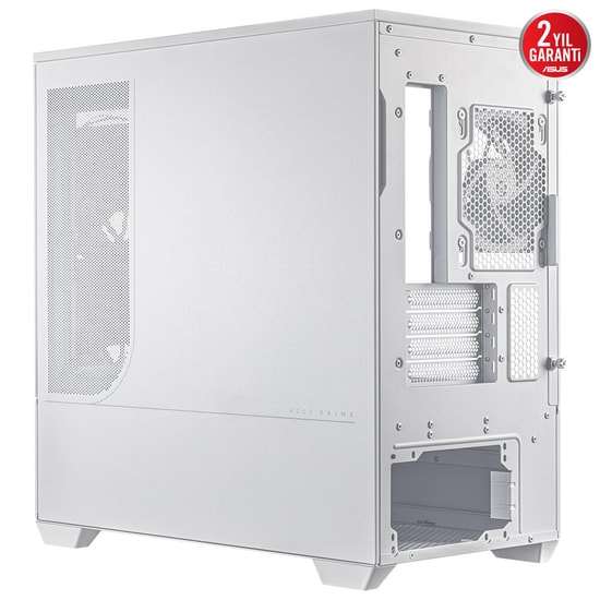 Asus PRIME-AP202-BEYAZ-TG-FANLI mATX Beyaz Kasa - Kavisli Cam, 420mm GPU Desteği, 3x120mm Fan, 360mm Radyatör