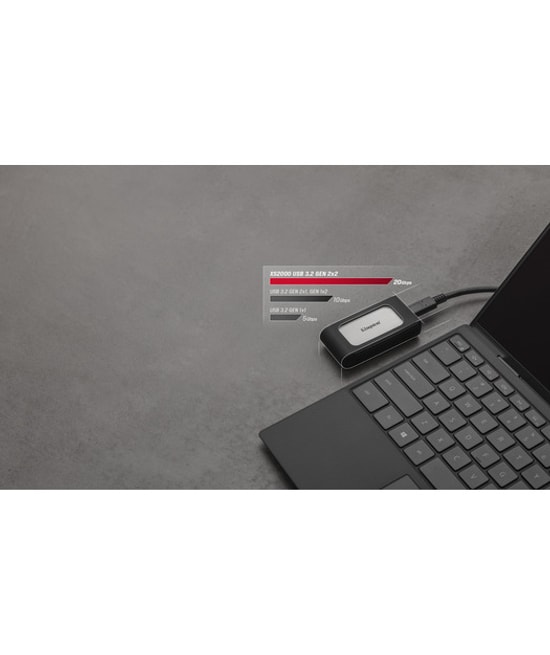 Kingston XS2000 2TB Taşınabilir SSD (SXS2000/2000G) - USB 3.2 Gen 2x2, 2000MB/s Okuma Yazma Hızı, IP55 Koruma Sınıfı
