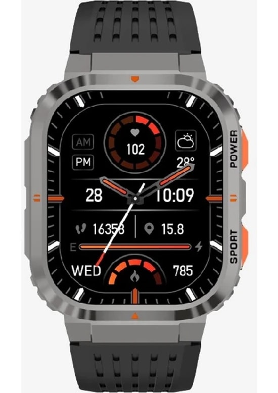 LinkTech LT Watch SV96 Premium Siyah Akıllı Saat - 2.04 inç Amoled Ekran, 600 mAh Li-Po Batarya, Manyetik Şarj, IPX8