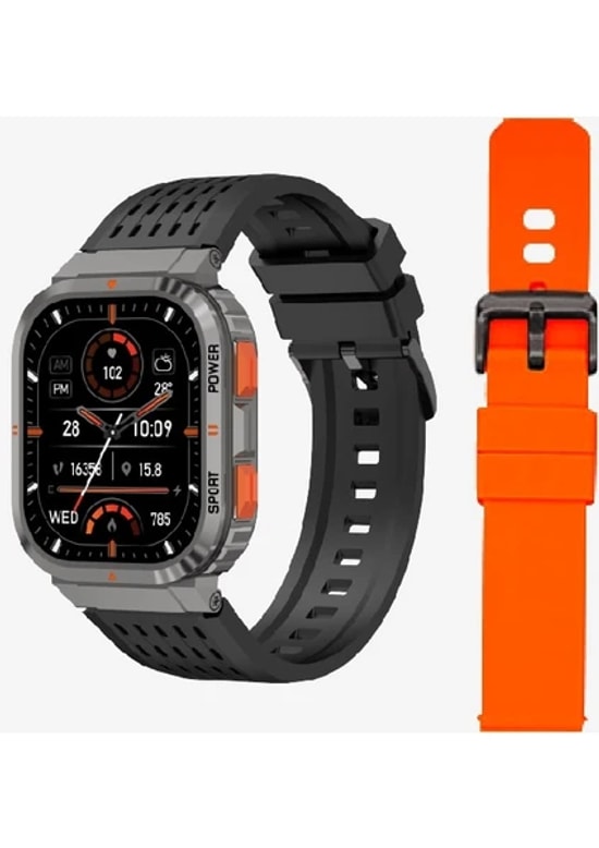 LinkTech LT Watch SV96 Premium Siyah Akıllı Saat - 2.04 inç Amoled Ekran, 600 mAh Li-Po Batarya, Manyetik Şarj, IPX8