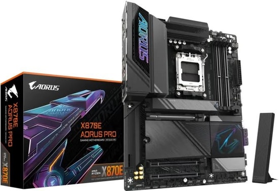Gigabyte X870E Aorus Pro X3D Ice AM5 DDR5 ATX Anakart - X870E-A-PRO-X-AM5-DDR5, 8200MHz, Wi-Fi 7, 4xM.2, USB4