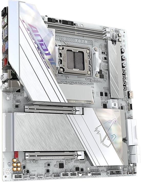 Gigabyte X870 Aorus Tachyon Ice AM5 DDR5 E-ATX Anakart - 9600MHz OC, Wi-Fi 7, USB4, PCIe 5.0, 3xM.2, 5GbE LAN