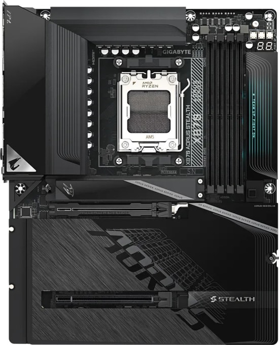 Gigabyte X870 Aorus Stealth AM5 DDR5 ATX Anakart - 8200MHz OC, PCIe 5.0, Wi-Fi 7, 5GbE LAN, 4xM.2, USB4 40Gbps