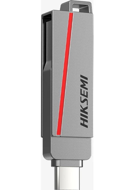 Hiksemi Dual Slim Type-C 128 GB Metal Kasa USB 3.2 Flash Bellek (HS-USB-E307C-128G) - 150Mbs Okuma, 45Mbs Yazma, NAND