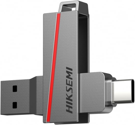 Hiksemi Dual Slim Type-C 128 GB Metal Kasa USB 3.2 Flash Bellek (HS-USB-E307C-128G) - 150Mbs Okuma, 45Mbs Yazma, NAND