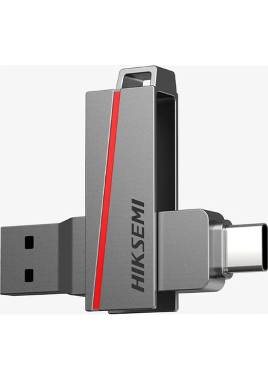 Hiksemi Dual Slim Type-C 64 GB Metal Kasa USB 3.2 Flash Bellek (HS-USB-E307C-64G) - 150Mbs Okuma, 45Mbs Yazma, NAND
