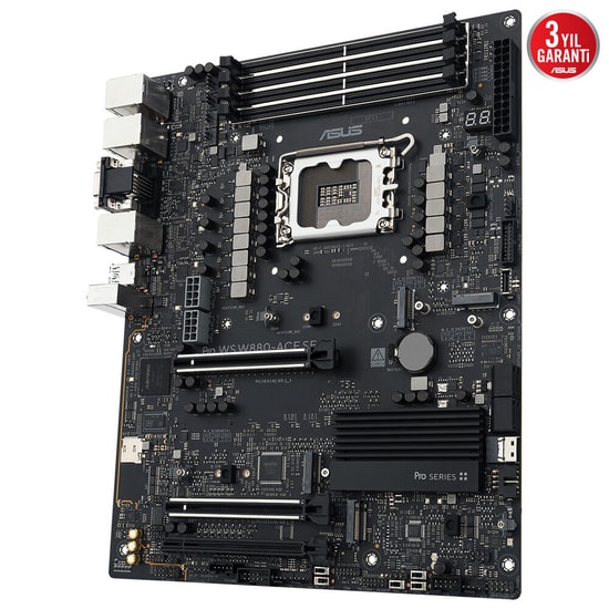 ASUS PRO WS W880-ACE SE Intel LGA1851 DDR5 9066MHz ATX Anakart - 4xM.2, USB4, Çift 2.5G LAN, Sunucu Sınıfı Yönetim