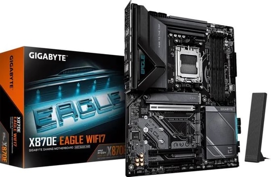 Gigabyte X870E Eagle WIFI7 AM5 DDR5 ATX Anakart - 9000MHz (OC), 4xM.2, USB4, HDMI, DP, 2.5GbE LAN, Wi-Fi 7