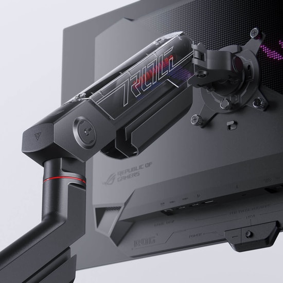 ASUS ROG Ergo AAS01 Monitör Kolu (AS-ROG-ERGO-AS01) - 49" Uyumlu, 13.5kg Taşıma, Mekanik Yaylı, VESA, Tam Hareketli