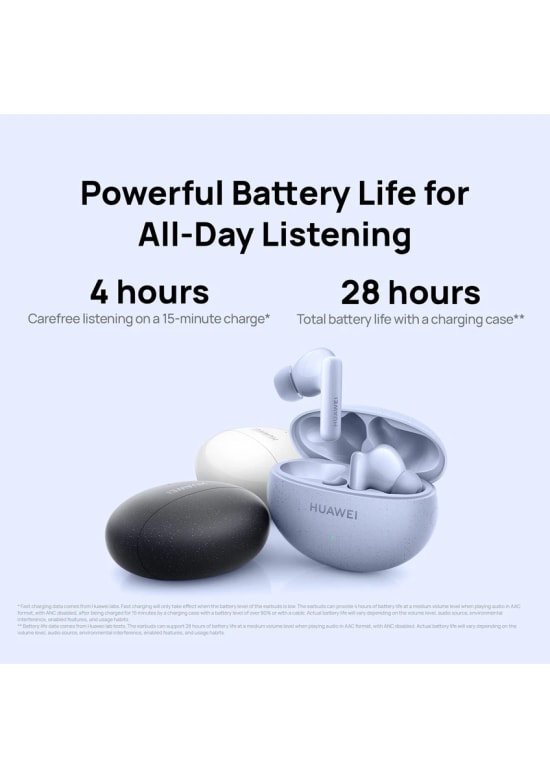 Huawei FreeBuds 5I Siyah Bluetooth Kulaklık (55036653) - ANC Gürültü Engelleme, 10mm Sürücü, BT 5.2, 410mAh Batarya