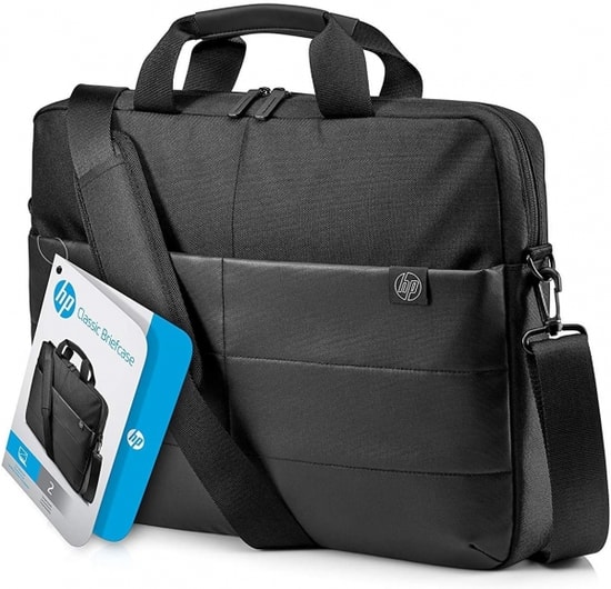 HP Classic Briefcase 1FK07AA 15.6 Siyah Laptop Çantası - Ayarlanabilir Omuz Askısı, 440gr, Su Geçirmez, El-Omuz