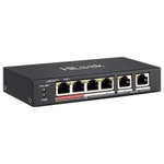 HiLook NS-0106P-35(O-STD) 6 Port PoE Switch - 4 Port PoE, 2 Uplink, 35W, 250m Mesafe, Metal Kasa, Yönetilemez Switch