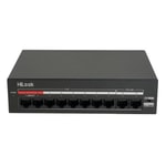 HiLook NS-0110MP-60(O-STD) 10 Port PoE Switch - 8 Port PoE, 2 Uplink, 60W, 250m, Metal Kasa, Yönetilemez Switch