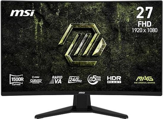 MSI MAG 274CF E20 27" FHD 200Hz 0.5ms Curved Rapid VA Oyuncu Monitörü - 1500R, FreeSync Premium, HDMI, DP