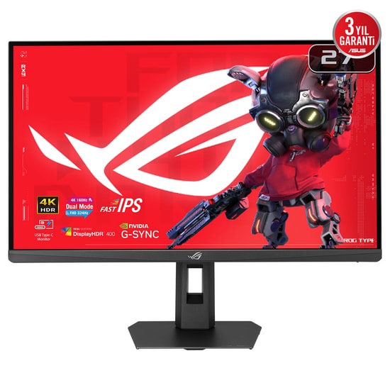 Asus ROG Strix XG27UCSR 27" 160Hz 0.3ms 4K Fast IPS Gaming Monitör - Dual Mode FHD 324Hz, G-Sync, USB-C, Pivot