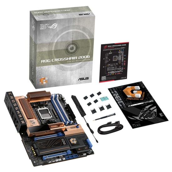 Asus ROG Crosshair 2006 AM5 DDR5 X870E ATX Anakart - 9600MHz(OC), 5xM.2, WiFi 7, 10G+5G LAN, Çift USB4, Aura RGB