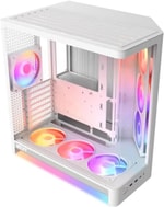 NZXT CC-H62FW-P1 H6 Compact Dual-Chamber ATX Kasa RGB Beyaz - Çift Odacıklı, Temperli Cam, 3 RGB Fan, USB Type-C