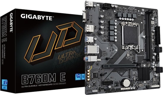 Gigabyte B760M-E Intel B760 Anakart - LGA1700, DDR5 7200MHz (OC), 2xM.2, HDMI, DisplayPort, Micro ATX, 128GB