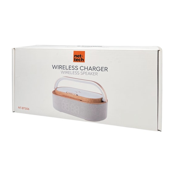 Nettech NT-BTS06 Kablosuz Bluetooth Hoparlör (Beyaz) - Stereo, Type-C, FM Radyo, Mikrofonlu, LED, Aux Girişi