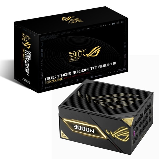 Asus ROG Thor 3000T3 Gaming 20th 3000W Güç Kaynağı (ROG-THOR-3000T3-GAMING-20TH) - 13.5cm Fan, Masaüstü, 3000 Watt