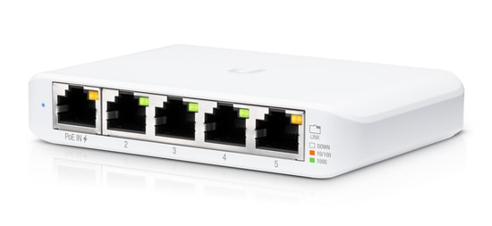 Ubiquiti USW-FLEX-MINI USW-Flex-Mini 5 Port Gigabit Ethernet Switch - 10/100/1000 Mbps, Masaüstü, Kompakt, 5 Port