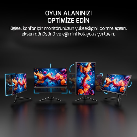 Gamepower LUCID-S40 Lucid S40 24.5 inç VA Oyuncu Monitörü - 400 Hz, 0.2 ms, Full HD, Pivot, RGB, HDR400, Fast VA
