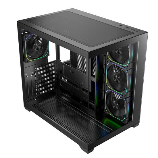 BitFenix BFC-ZAA75KKGKK-4A Zaah Bilgisayar Kasası - Siyah, 750W Bronze PSU, 4x ARGB Fan, ATX, 7 PCIe Yuvası