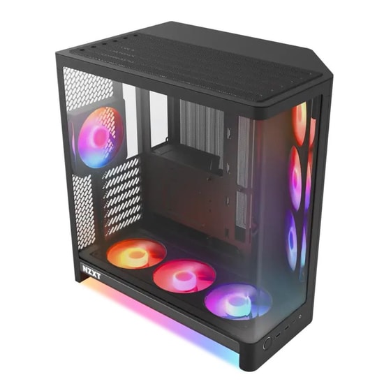NZXT CC-H62FB-P1 H6 Compact RGB+ ATX Mid Tower Kasa - Siyah, 7 RGB Fan, Temperli Cam, USB Type-C, 360 mm Radyatör