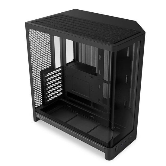 NZXT CC-H62FB-01 H6 Compact Dual-Chamber ATX Kasa Siyah - Fansız, Temperli Cam, Üst 360 mm Radyatör Desteği