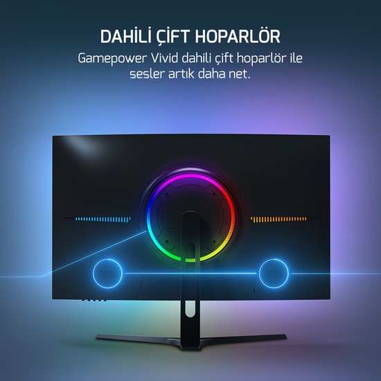 Gamepower VIVID-T50 Vivid T50 27 inç Curved VA Gaming Monitör - FHD, 200 Hz, 0.5 ms, 1500R, RGB, Hoparlör