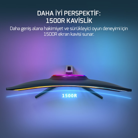 Gamepower VIVID-T50 Vivid T50 27 inç Curved VA Gaming Monitör - FHD, 200 Hz, 0.5 ms, 1500R, RGB, Hoparlör