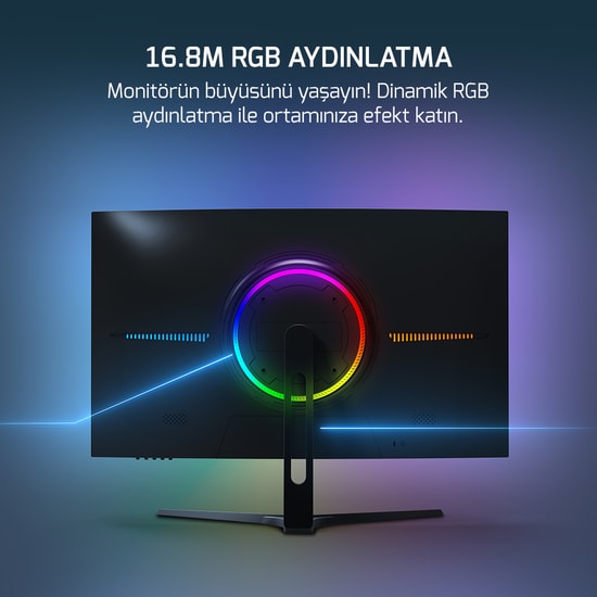 Gamepower VIVID-T50 Vivid T50 27 inç Curved VA Gaming Monitör - FHD, 200 Hz, 0.5 ms, 1500R, RGB, Hoparlör