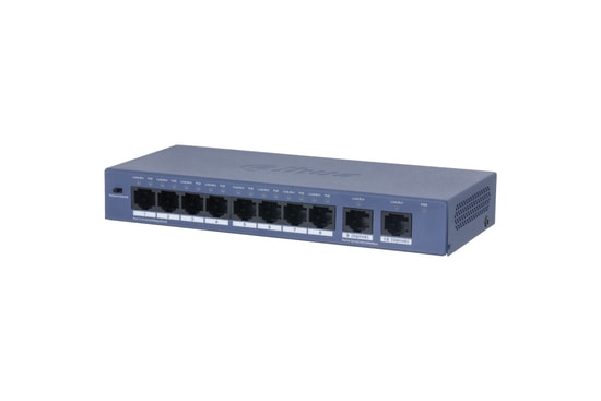 Dahua S3010-8ET2GT-90 10 Port 10/100Mbps PoE Switch - Yönetilemez, 8 Port PoE, 90W, Masaüstü Ethernet Switch