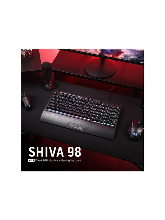 Redragon K515 Pro Shiva RGB Siyah Klavye (K515-PRO-SHIVA-RGB-SIYAH) - Türkçe Q, Kablosuz, RGB, Type-C, 98 Tuş