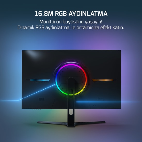 Gamepower VIVID-V80 Vivid V80 27 inç Curved VA Gaming Monitör - FHD, 300 Hz, 0.5 ms, RGB, 1500R, Hoparlör