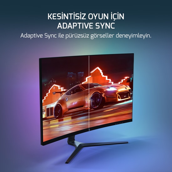 Gamepower VIVID-V80 Vivid V80 27 inç Curved VA Gaming Monitör - FHD, 300 Hz, 0.5 ms, RGB, 1500R, Hoparlör