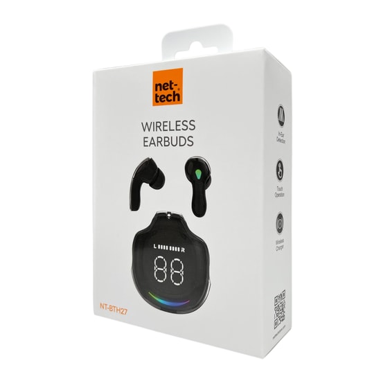 Nettech NT-BTH27-SIYAH Kulakiçi Bluetooth Kulaklık - Bluetooth 5.0, 10 m Menzil, Mikrofonlu, Dokunmatik Kontrol