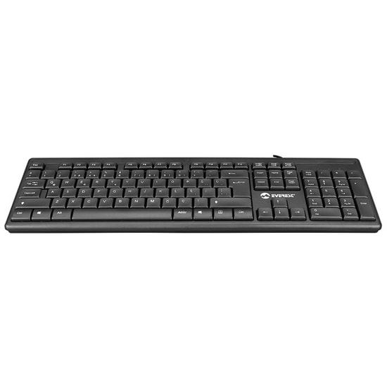 Everest KM-515 Kablolu Klavye Mouse Seti Siyah - USB, Türkçe Q Klavye, 107 Tuş, Optik Mouse, 800 DPI, 3 Tuş