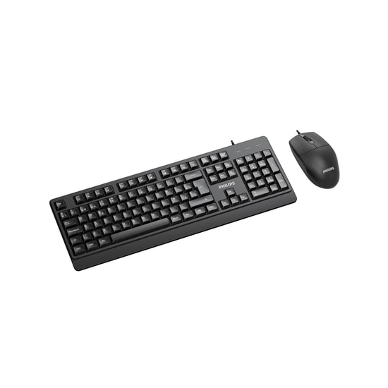 Philips SPT6247B Kablolu Klavye Mouse Seti - Siyah, Türkçe Q, USB, 1200 DPI Optik Mouse, 1.5 m Kablo, 3 Tuş
