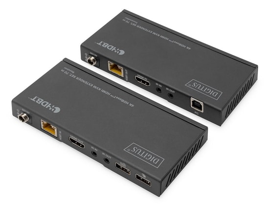 Digitus DS-55512 HDMI KVM Extender Set Sinyal Uzatma Cihazı - 70m, 4K 30Hz, Full HD 1080p, 10.2 Gbps, HDCP 2.2
