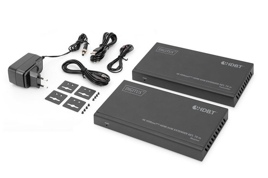 Digitus DS-55512 HDMI KVM Extender Set Sinyal Uzatma Cihazı - 70m, 4K 30Hz, Full HD 1080p, 10.2 Gbps, HDCP 2.2