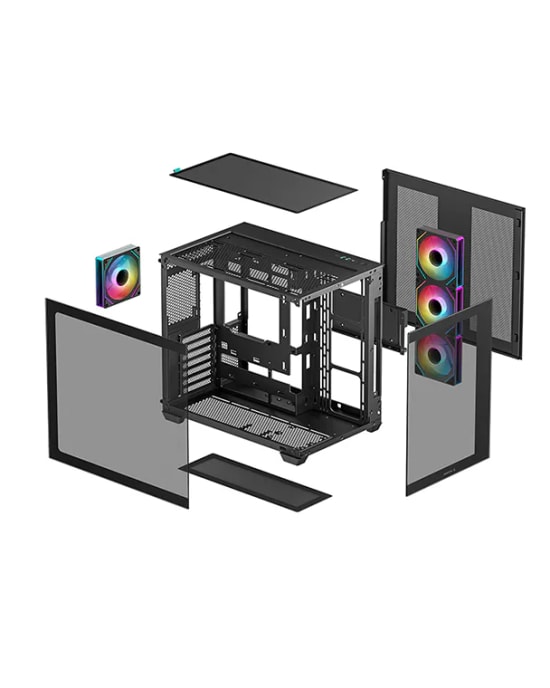 Deep Cool CG530U-4F Mid-Tower ATX Bilgisayar Kasası Siyah - PSU Yok, 2 USB 3.0, 2x 3.5" HDD Yuvası, 7 PCI Yuvası