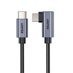 Unitek C14123BK-1M 1 m Type-C to Type-C USB-C Şarj Kablosu - 100W, 5A, 90 Derece Açılı, Naylon Örgülü, USB 2.0