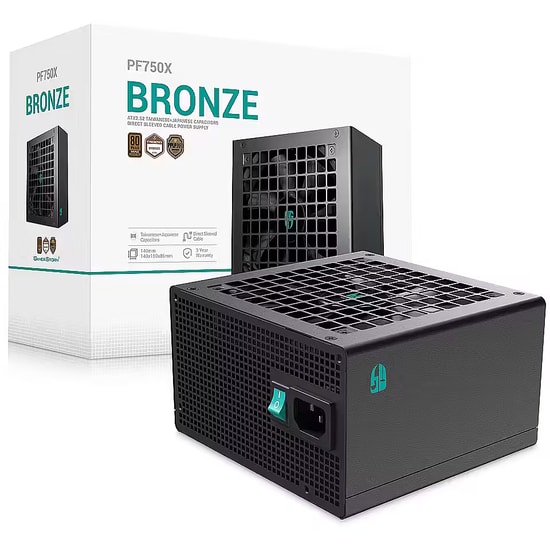 Deep Cool PF750X 750W ATX Güç Kaynağı - 80+ 230V, Aktif PFC, 115-230V, 120 mm Fan, Modüler Kablo Yok