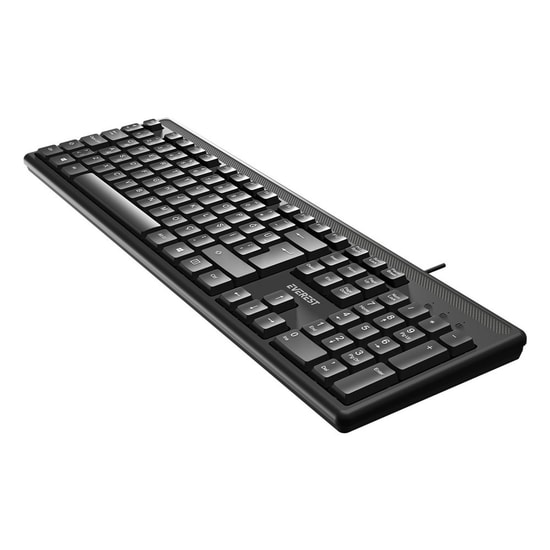 Everest KB-1002 Kablolu USB Standart Q Siyah Klavye - 105 Tuş, Multimedya Tuşlu, 3 Milyon Tuş Ömrü, 1,35 m Kablo