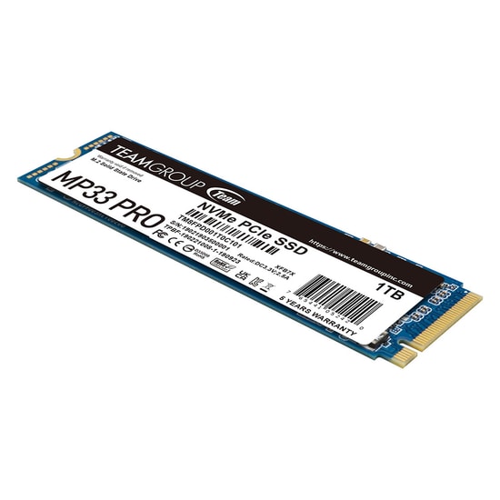 Team MP33 Pro 1TB M.2 NVMe SSD Disk (TM8FPD001T0C101) - PCIe Gen3x4, 3500/3000 MB/s, 220K/200K IOPS, NVMe 1.3