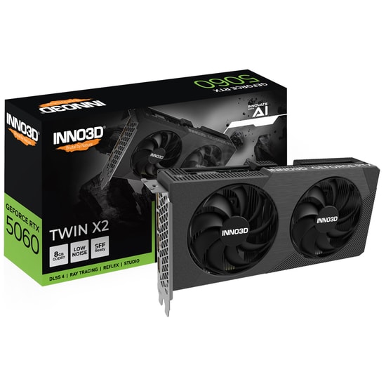 Inno3D RTX 5060 Twin X2 V2 Ekran Kartı (N50602-08D7-198072N) - 8GB GDDR7, 128 Bit, 3xDP, HDMI, PCIe 5.0, 145W