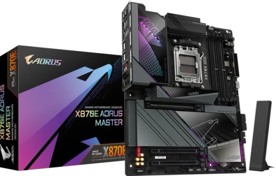 Gigabyte X870E Aorus Master AM5 DDR5 ATX Anakart - 8600MHz, 4xM.2, PCIe Gen.5, RGB LED, 5GbE LAN, Wi-Fi 7, 2xUSB4 40Gbps