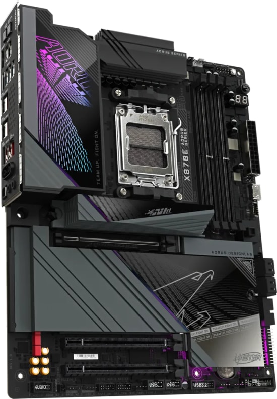 Gigabyte X870E Aorus Master AM5 DDR5 ATX Anakart - 8600MHz, 4xM.2, PCIe Gen.5, RGB LED, 5GbE LAN, Wi-Fi 7, 2xUSB4 40Gbps