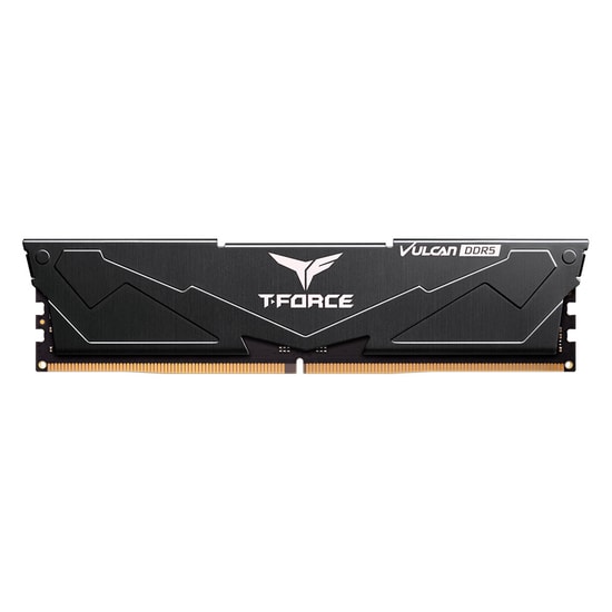 Team T-Force Vulcan Black FLBD516G6000HC38G01 Gaming RAM - DDR5, 16GB (1x16GB), 6000MHz, CL38, Siyah, Soğutuculu